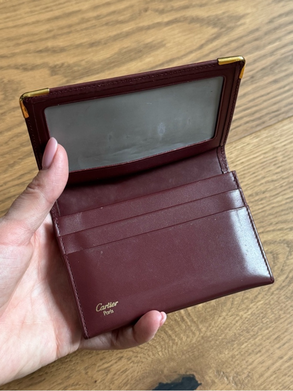 Cartier “Must De Cartier” Burgundy Calfskin Card Holder - GUC+ - Vintage Y2K - Picture 11 of 11